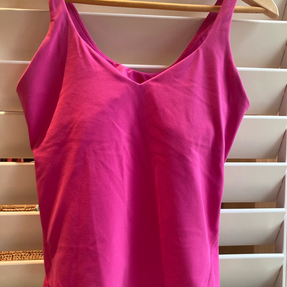 Lululemon Athletica Sonic Pink Waist Length Align Bra Tank Top 8